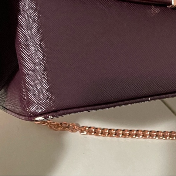 Ted Baer Keellii purple chain shoulder strap faux leather purse Easter Spring - Picture 9 of 14